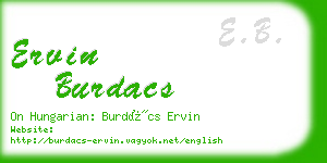 ervin burdacs business card